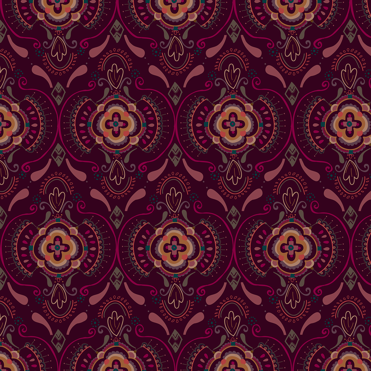 damask print and pattern Swirls
