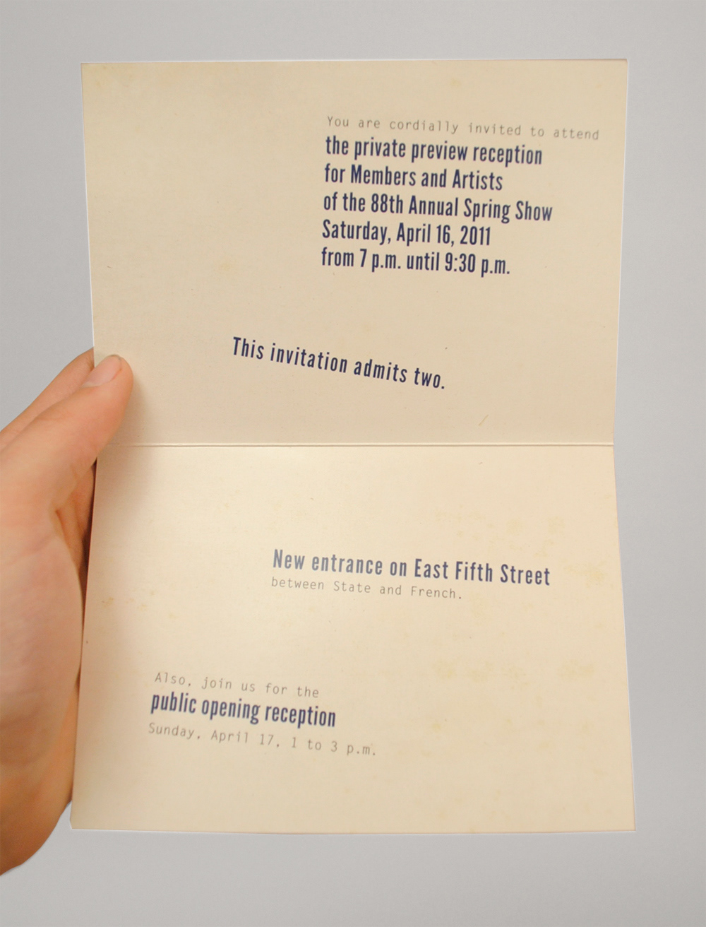 erie art museum Spring Show catalog Catalogue museum show openings Invitation invite card editorial pamphlet Booklet