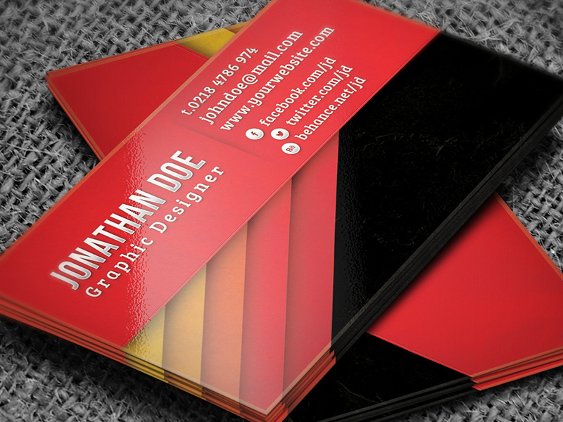 business card design textured texture colour red  yellow orange