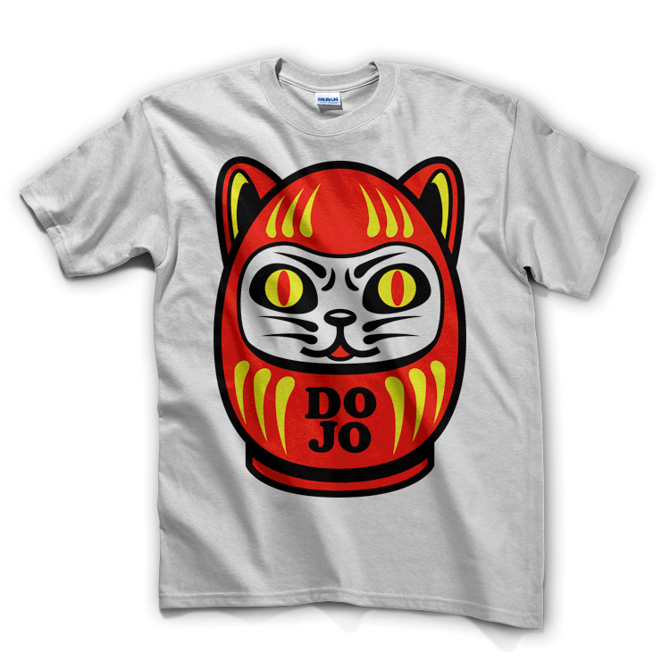 Cat darumadoll japanese shirtdesign red lucky pussy orange Behance
