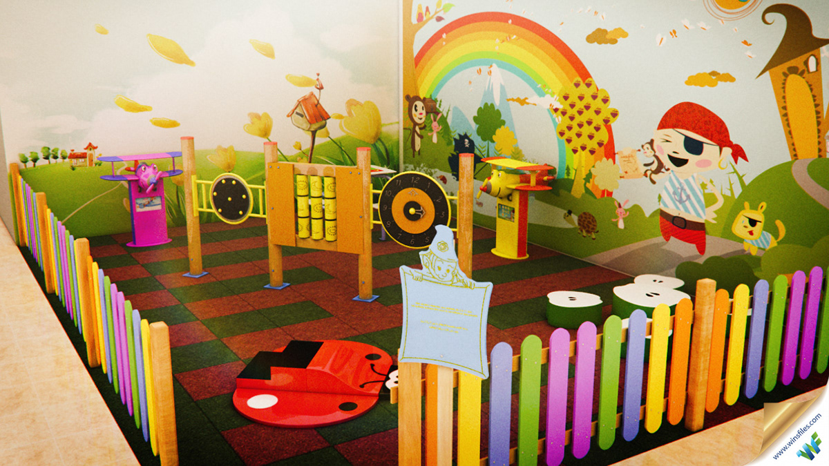 3D airport colorful creative designer kids Playground Winsfiles younes jmoula Graphic Specialist