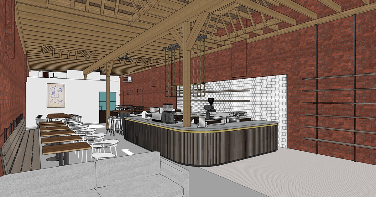 Adobe Portfolio Coffee coffee shop espresso oak concrete brass architecture Interior Commerical