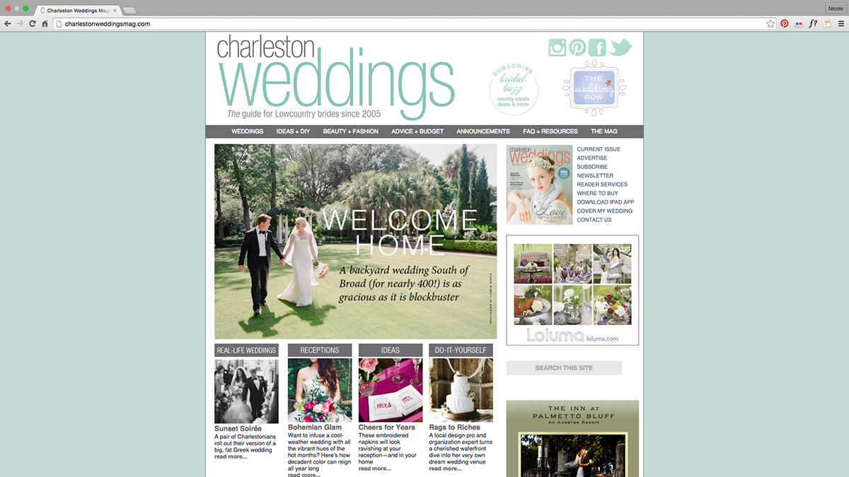 charleston magazine Layout editorial publication Weddings charleston weddings internship nicomiler Nicole Miller