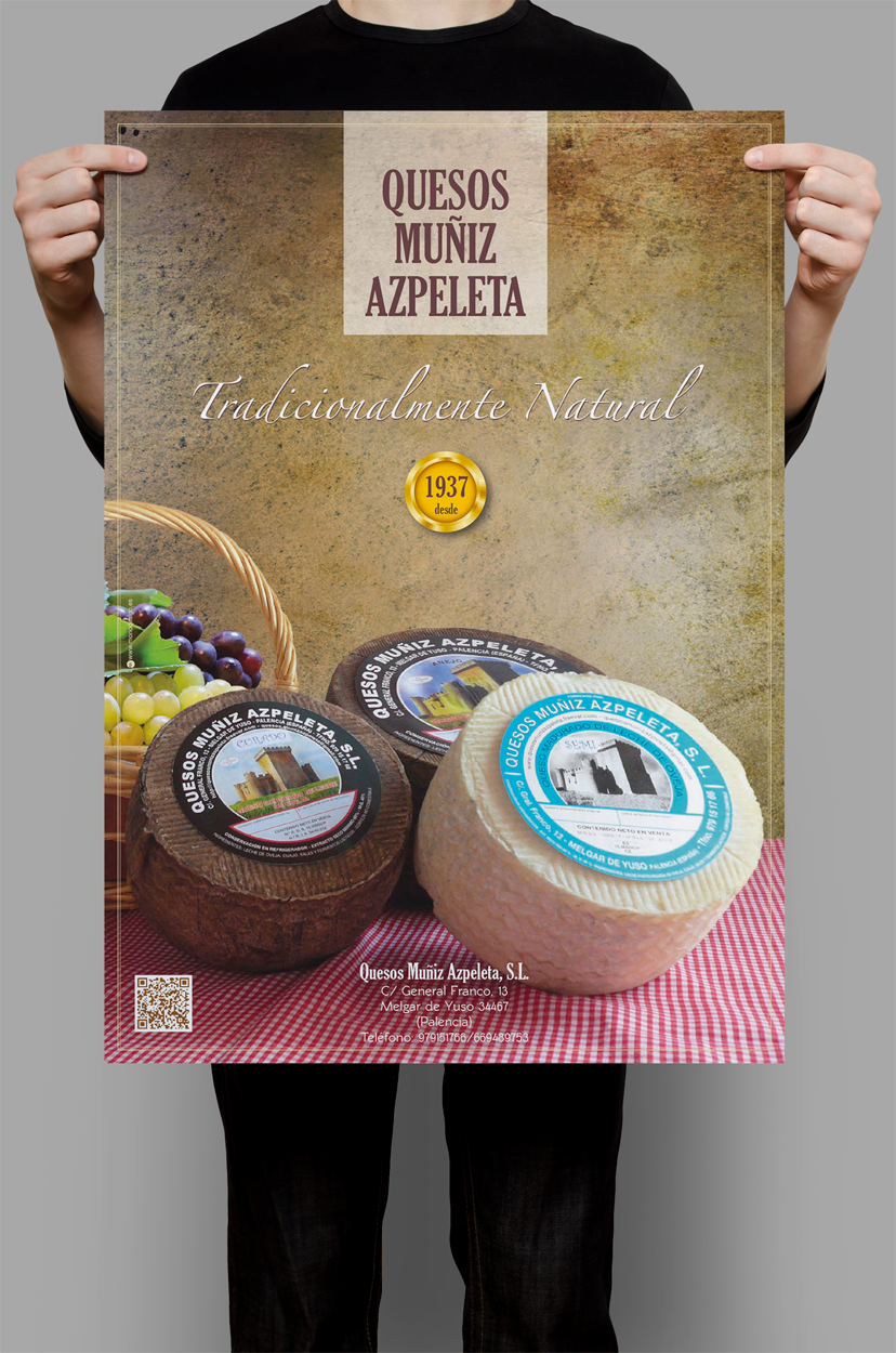 triptico poster cartel quesos Cheese Tradicional brochure