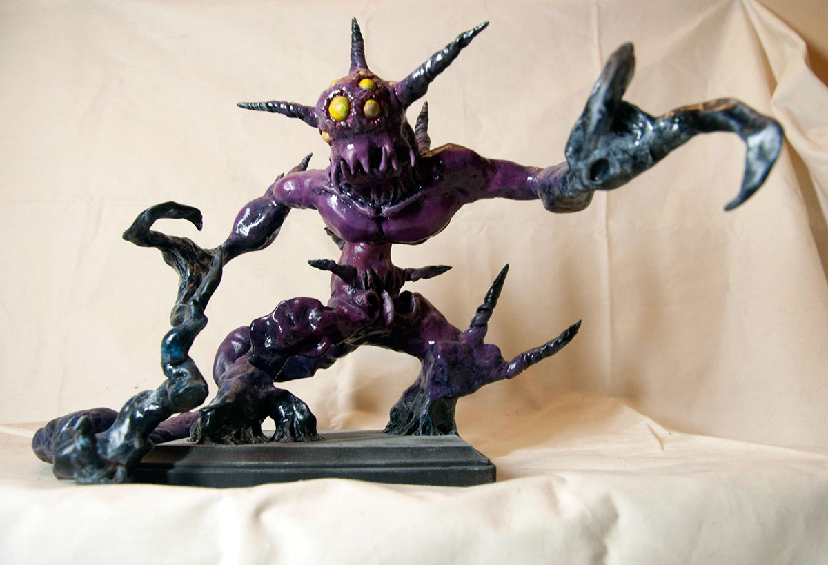 sculpture maquette model figure monster armature concept art creature sculpey