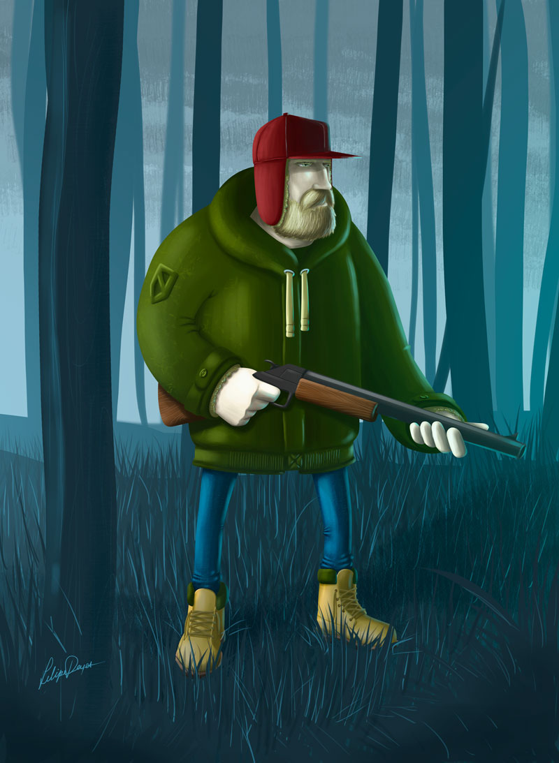 cazador hunter ilustracion diseño de personaje Character
