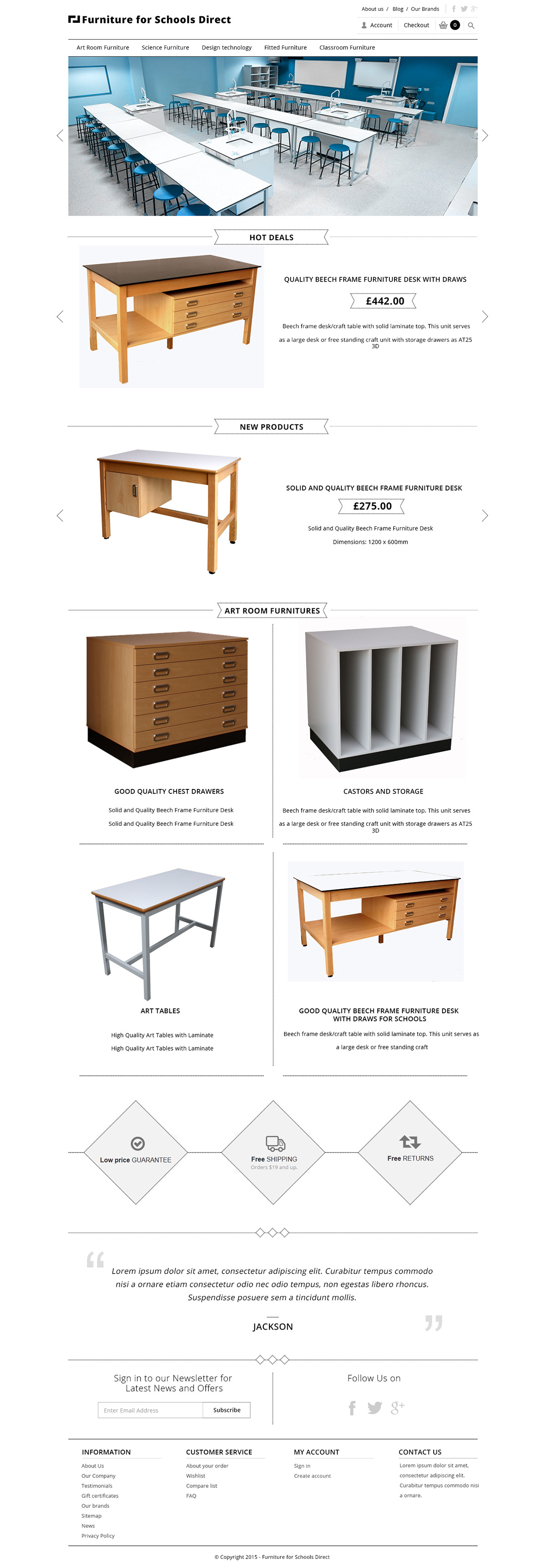 eCommerce website design black/white website design Furniture Website design