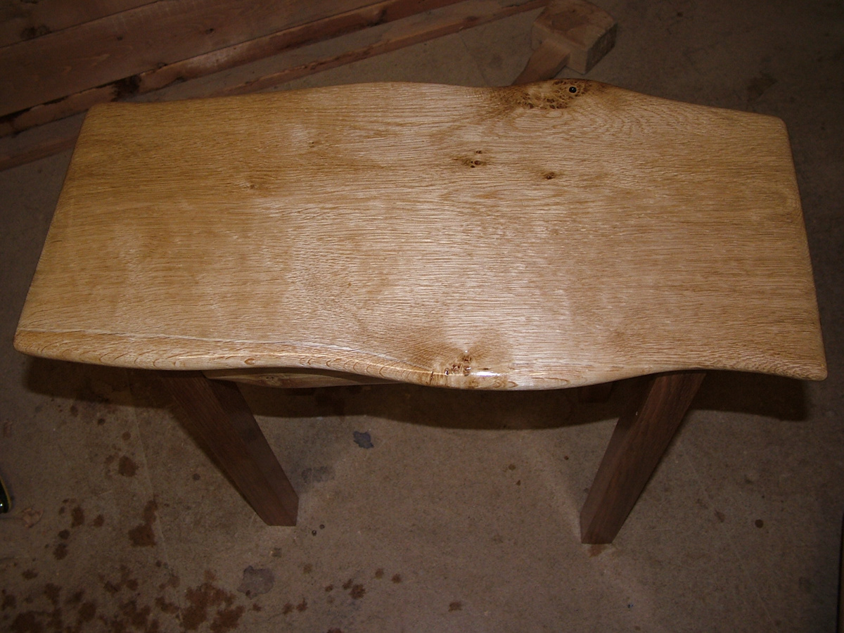 craftsmanship handmade oak Wainy Edge furniture side table