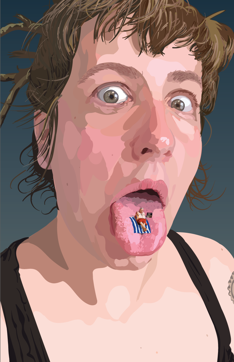 Adobe Portfolio selfie portrait Illustrator beach whimsical vector vectors wacom Cintiq