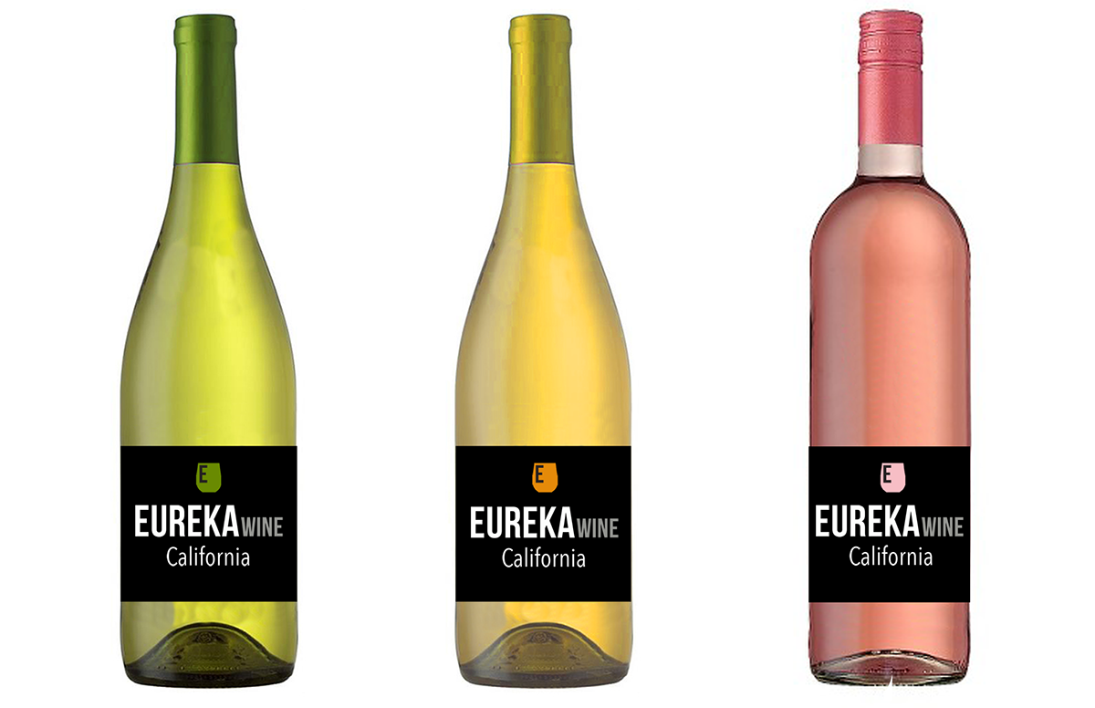 wine labels Eureka California White red moscato Champagne Merlot Chardonnay