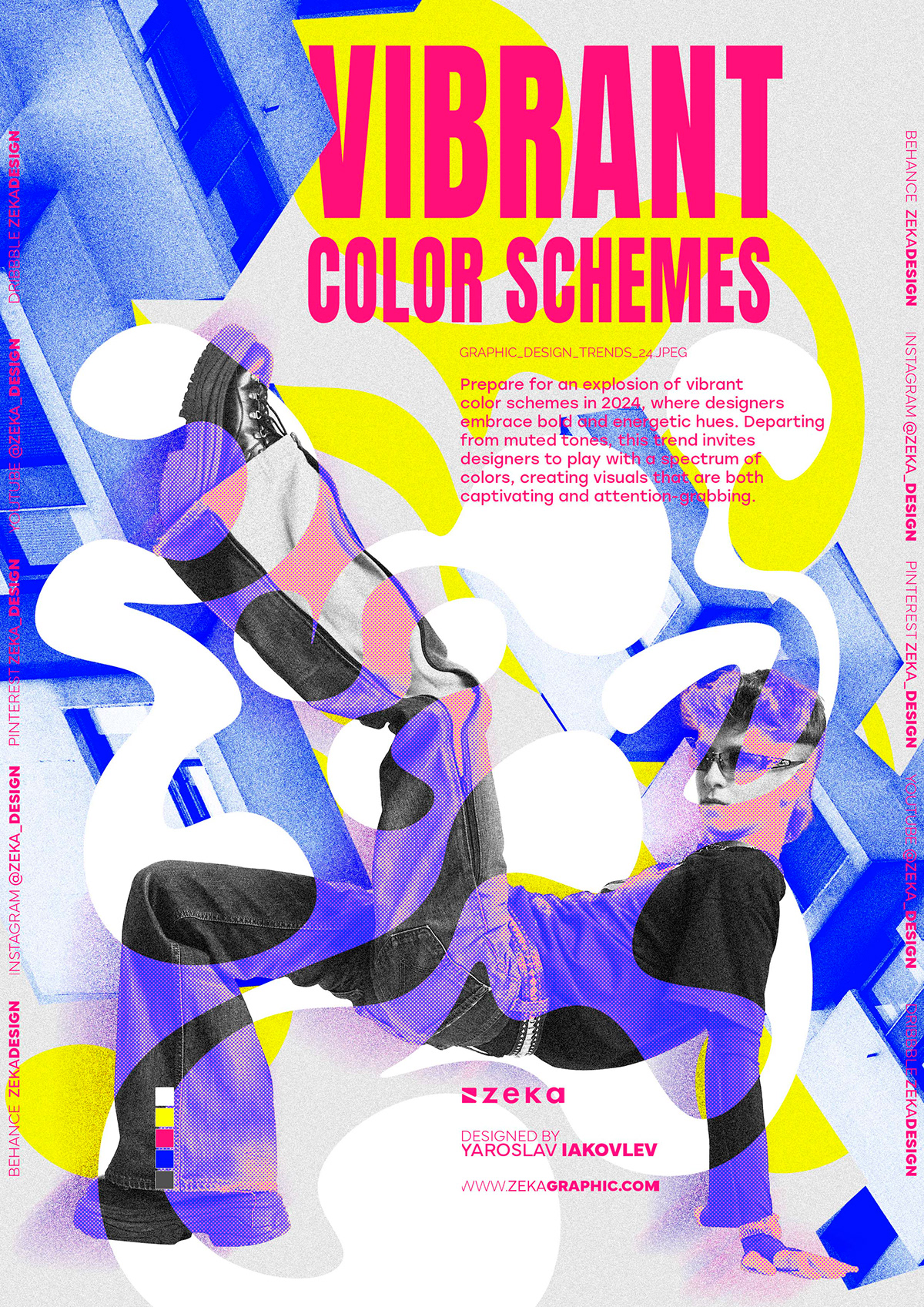 vibrant color schemes graphic design trends 2024