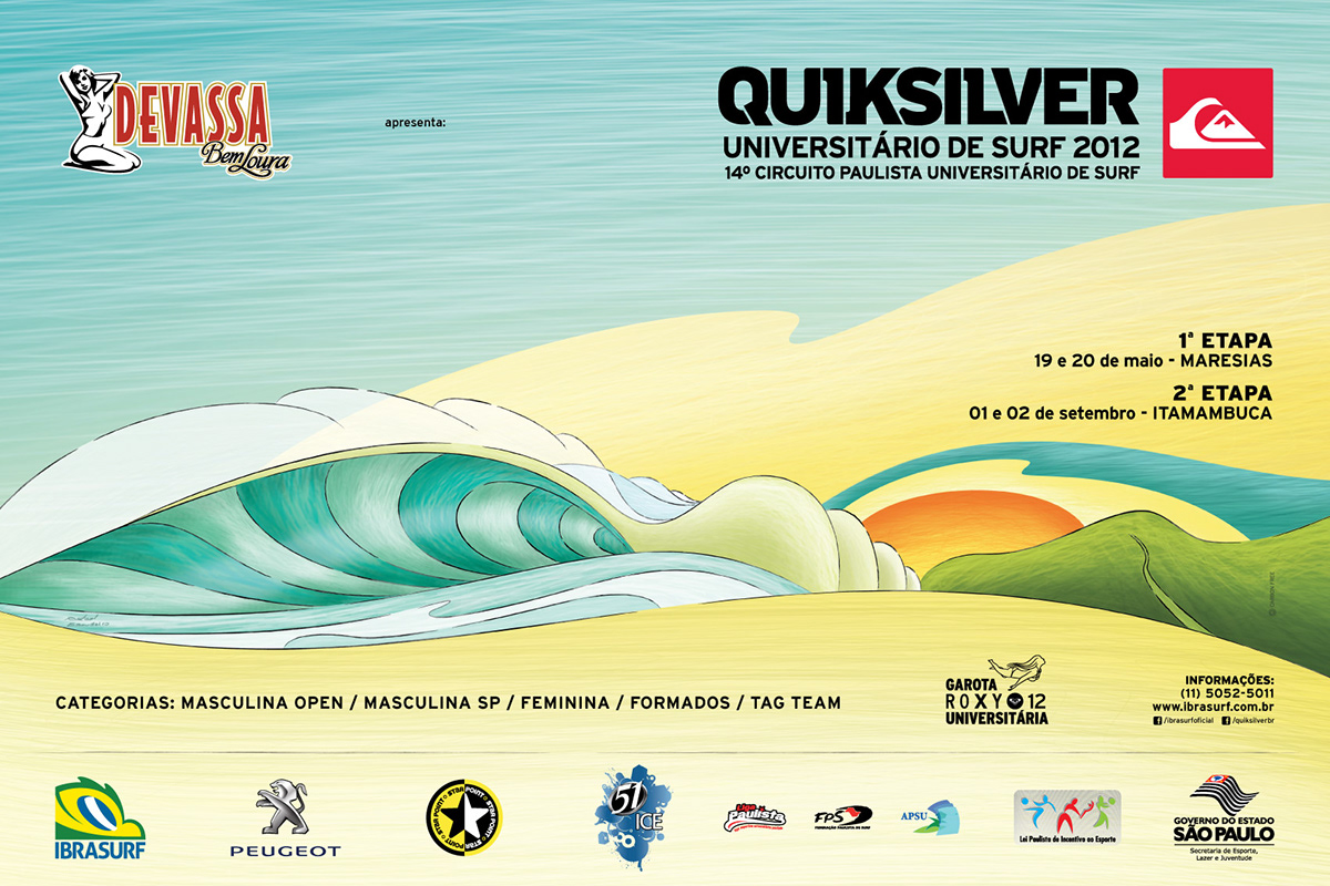 Quiksilver Surf art design cartaz  poster