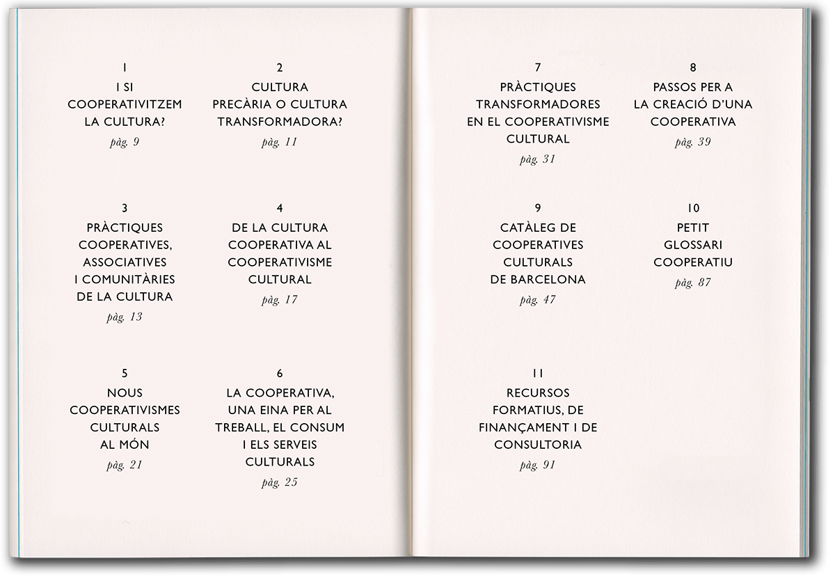 Modern table of contents design for a series of books 