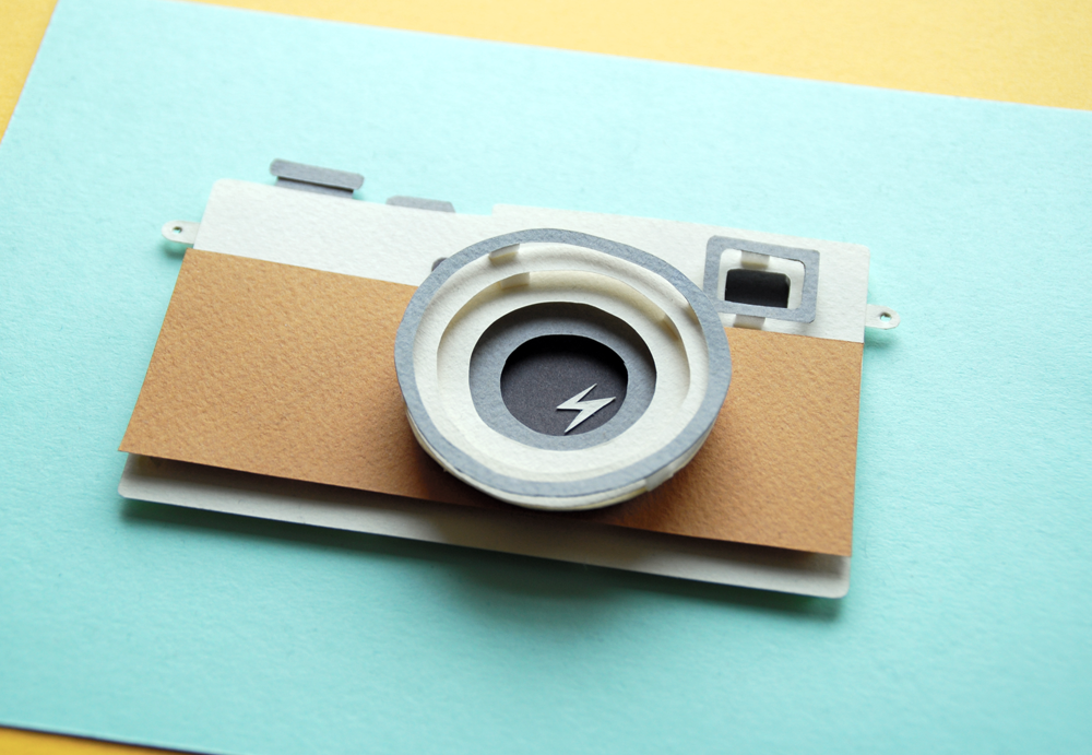 paper camera analog paper craft paper cut colour layers card photograph frame