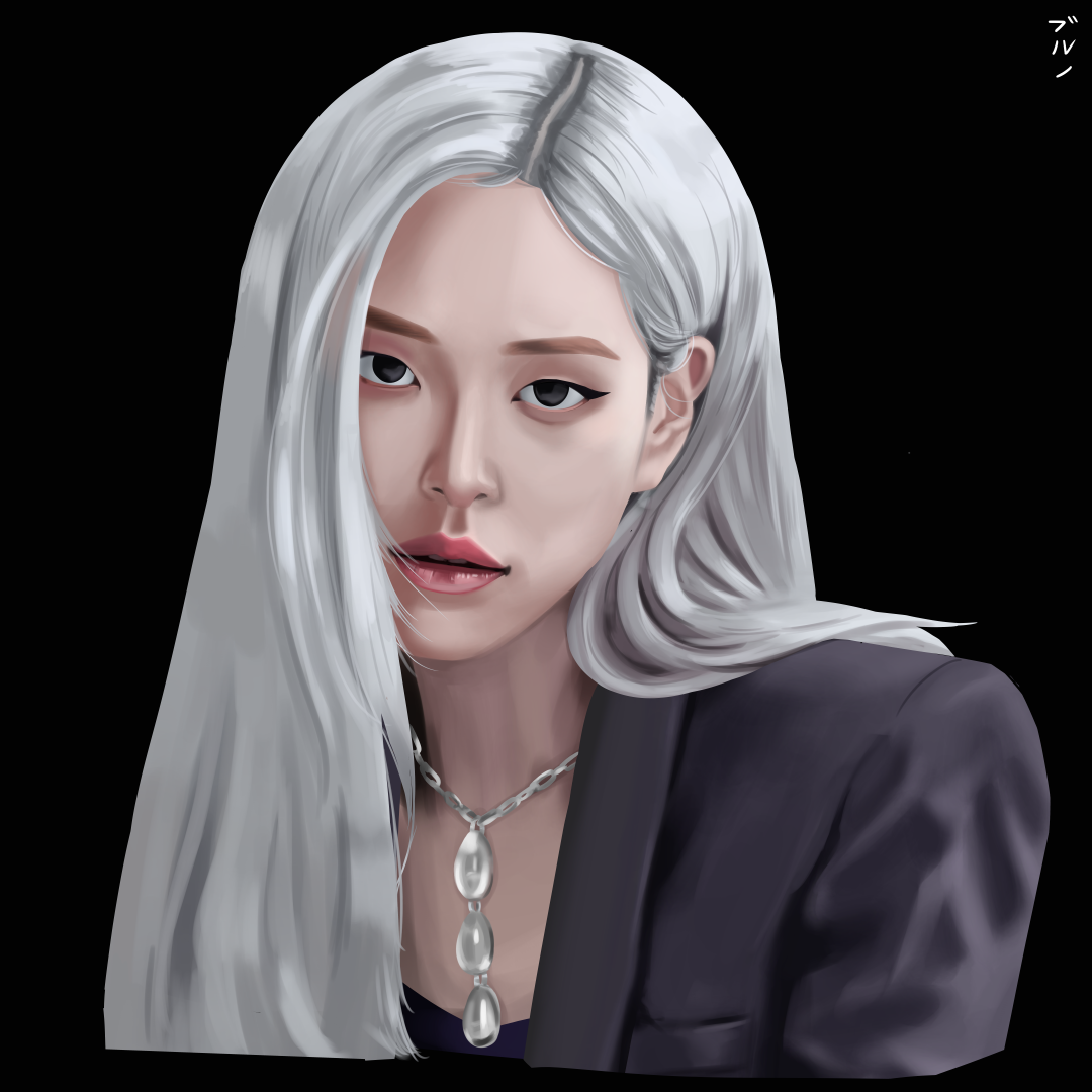blackpink bts Digital Art  fanart kpop lisa portrait rose