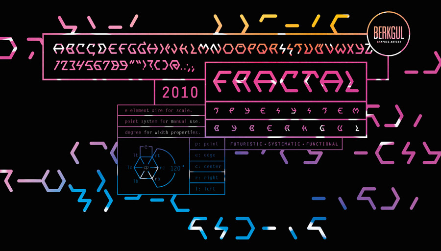 fractal hexagon type design graphic systematic futuristic