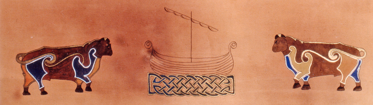 Calligraphic Wall Hanging Clontarf Castle Knights of Templar Brian Boru manuscript