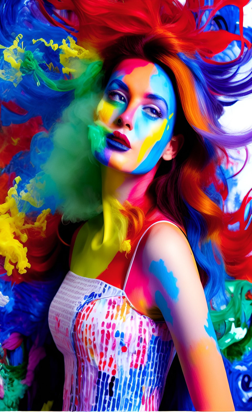 COLORFUL GIRL happy painting   smoking weed