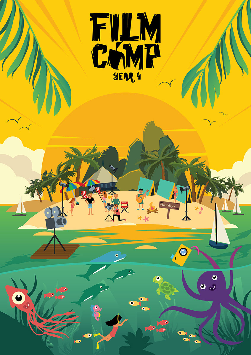 ILLUSTRATION  Island Film   camp rebele sunset graphicdesign