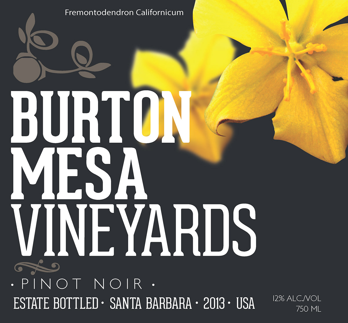 wine burton mesa burton mesa Label Flowers California