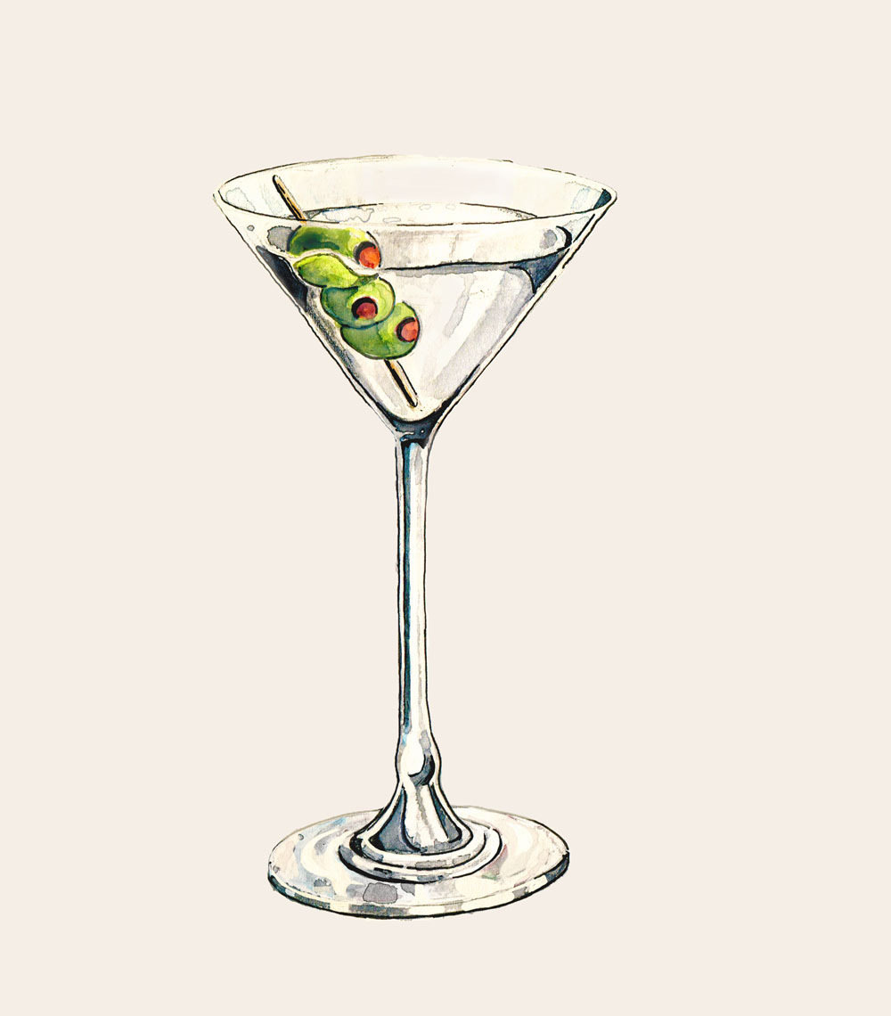 watercolor  freehand   Illustration  drawing  cocktail  glass  restaurant  high-end  quality  FOOD  DRINK
