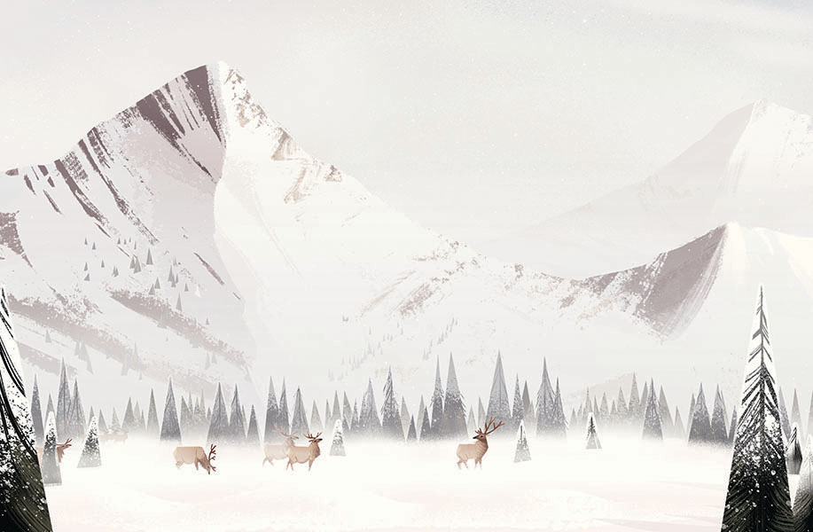 deer mountains winter