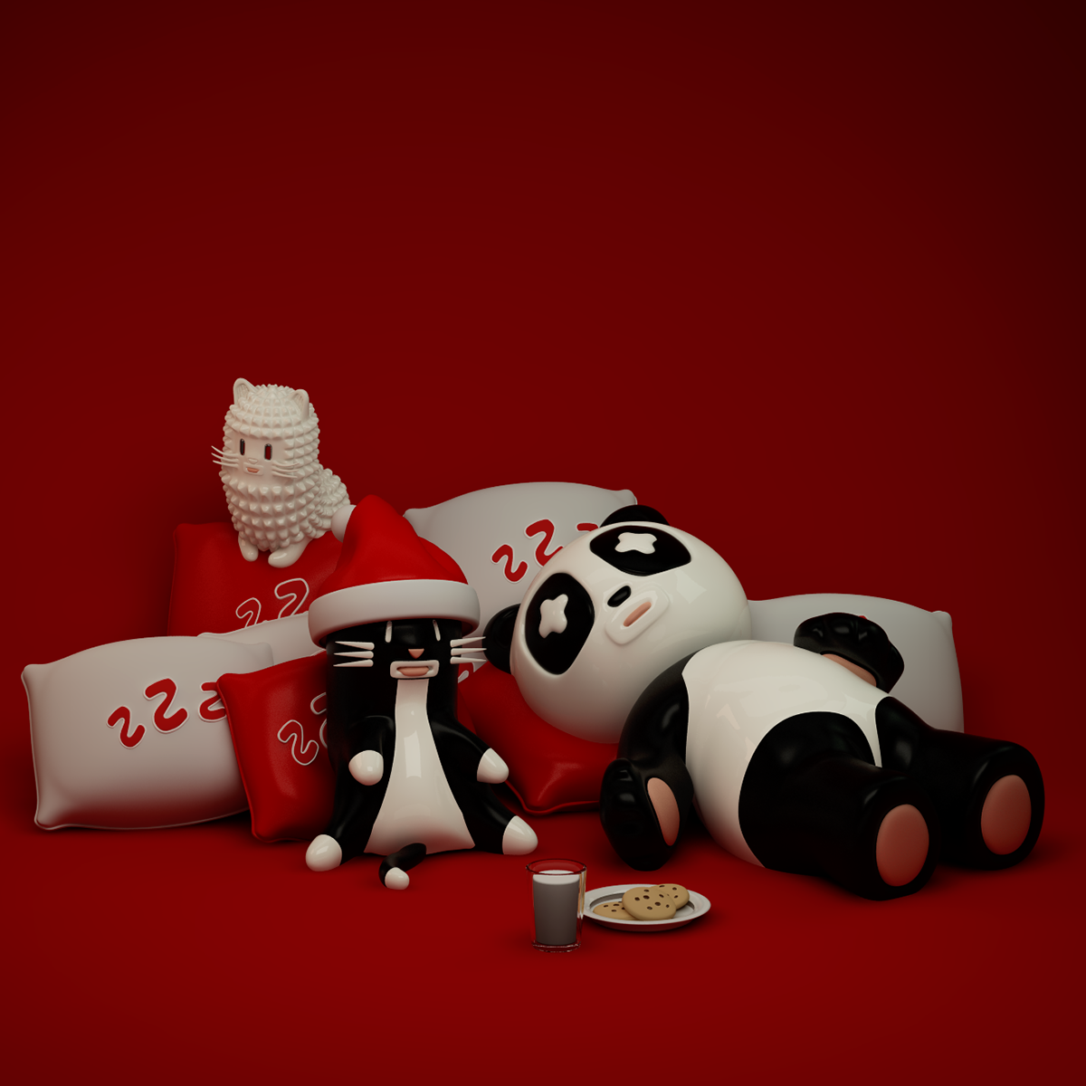 design 3D MrKat catlover animals Gato Panda  Character kawaii cute