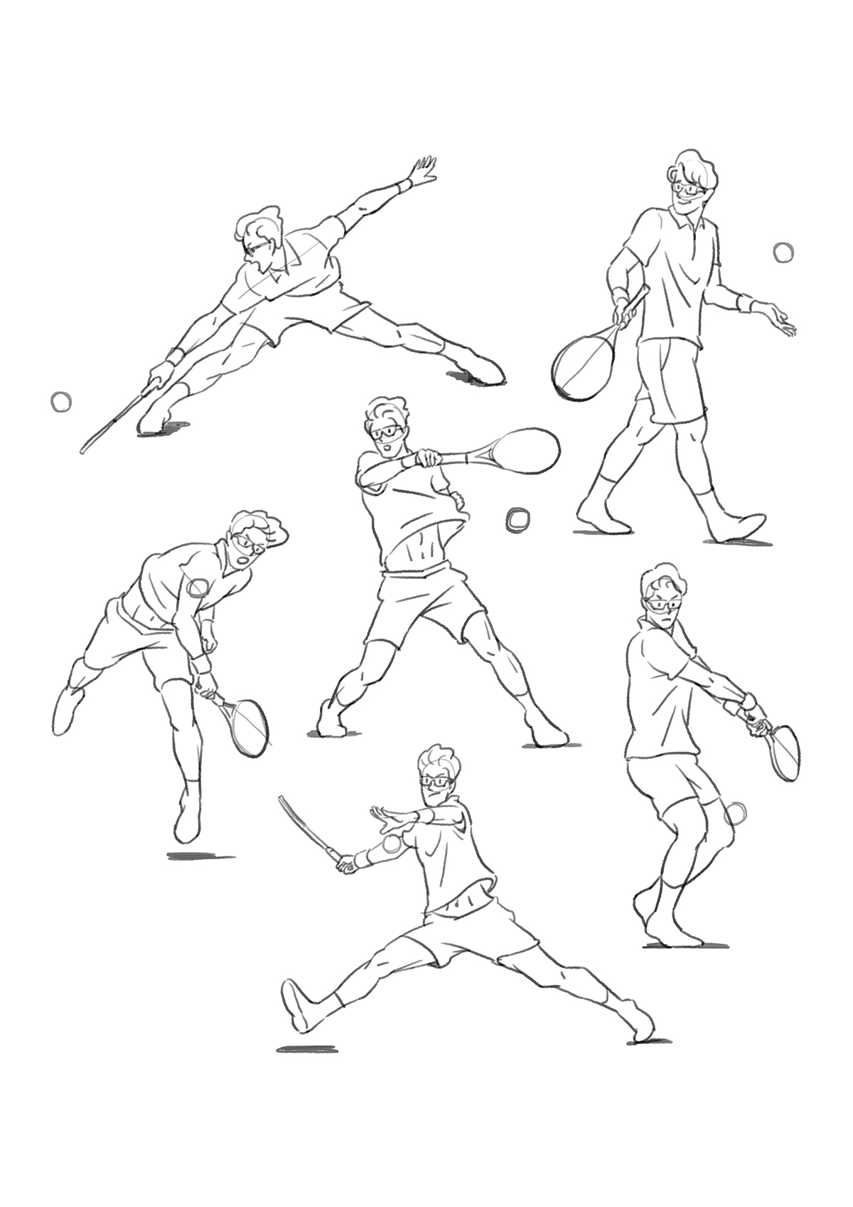 illust ILLUSTRATION  graphic design Character Drawing  artwork our own night korean tennis player