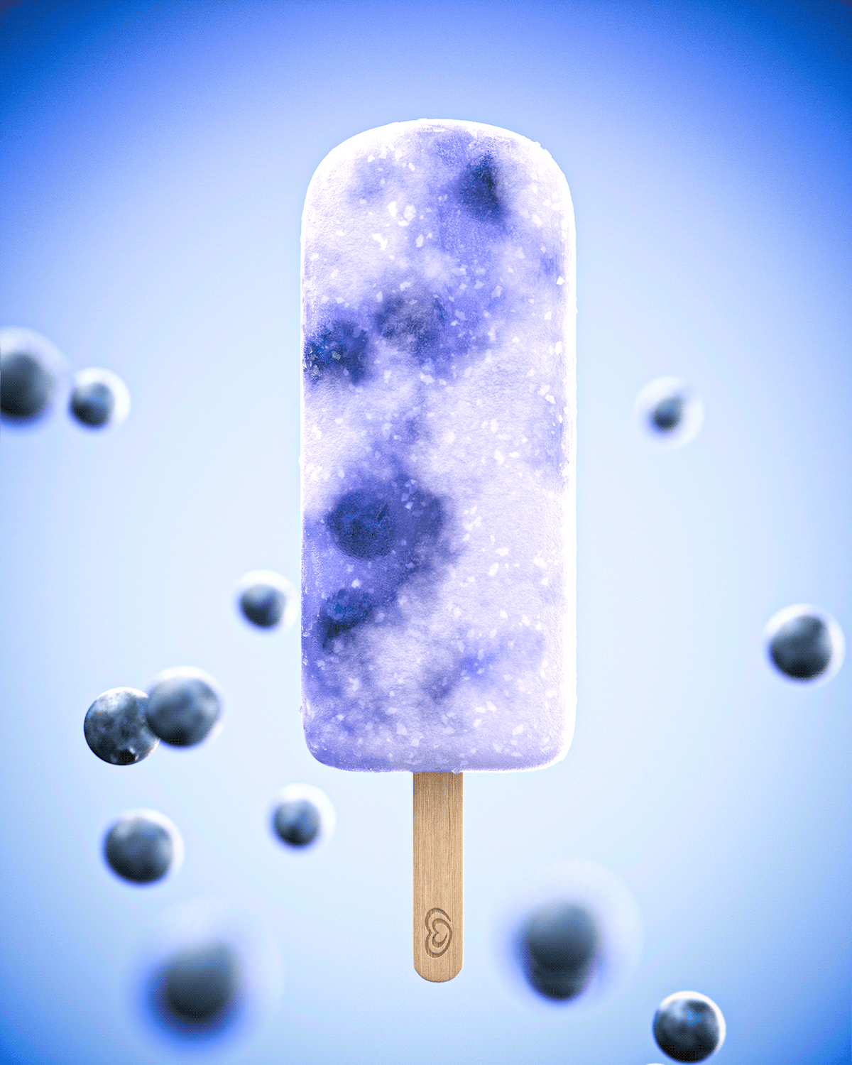 3D algida blueberry frigo Fruit good humor ice cream kibon popsicle strawberry