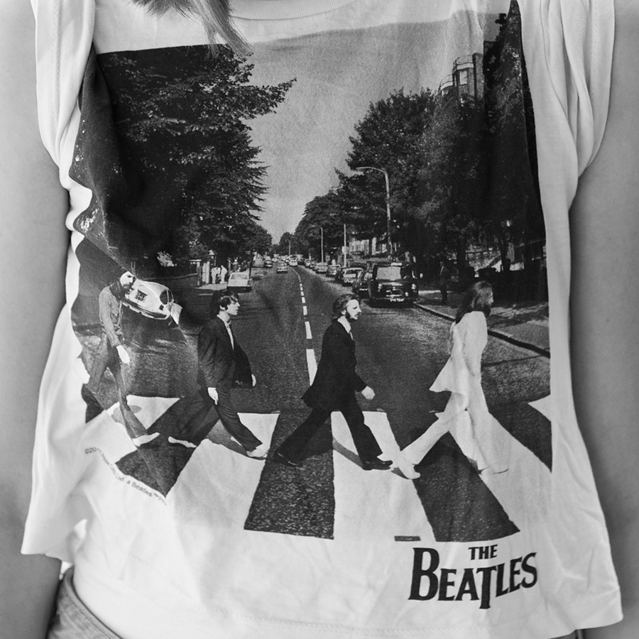 the beatles black and white Street portrait because the sky is blue