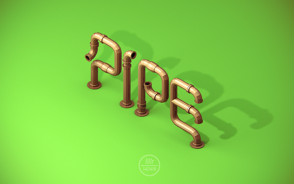 c4d photoshop Fun Isometric simple Icon 3D Pipe Computer skate madethis girl