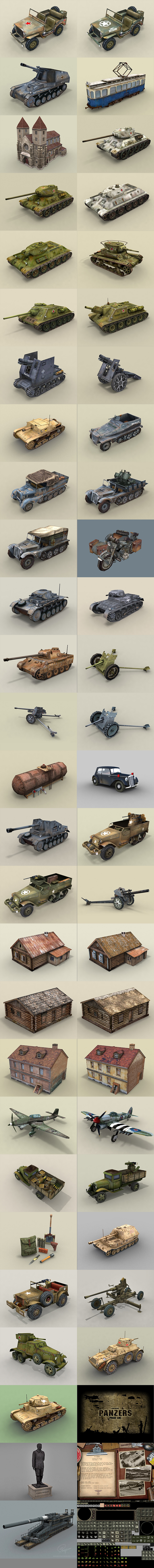 texture model 3D jeep Tank Unit fight War world rts game strategy time Real panzers