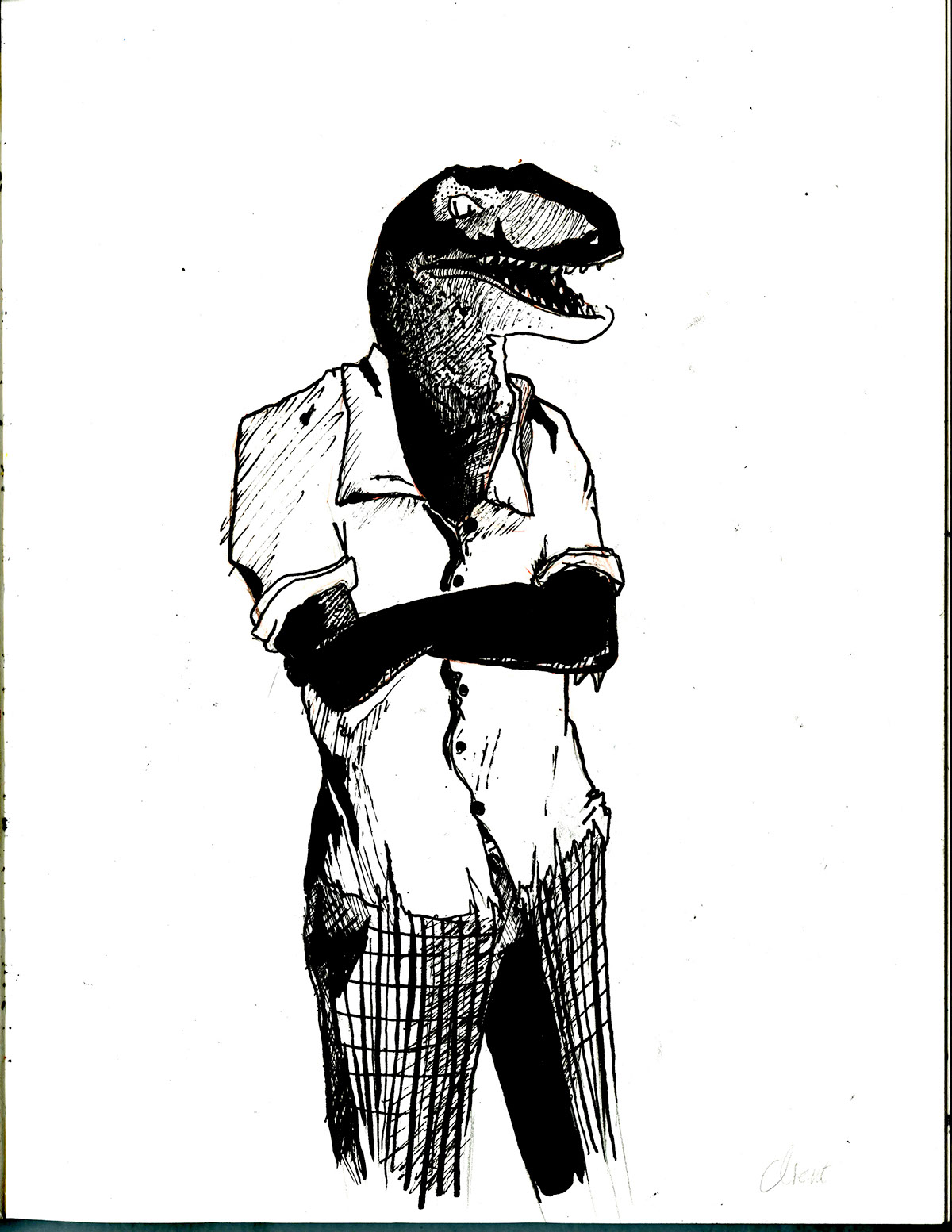 Sequential Arts Character dinosaurs noir Ocean water monster Parody ink illustrations comics
