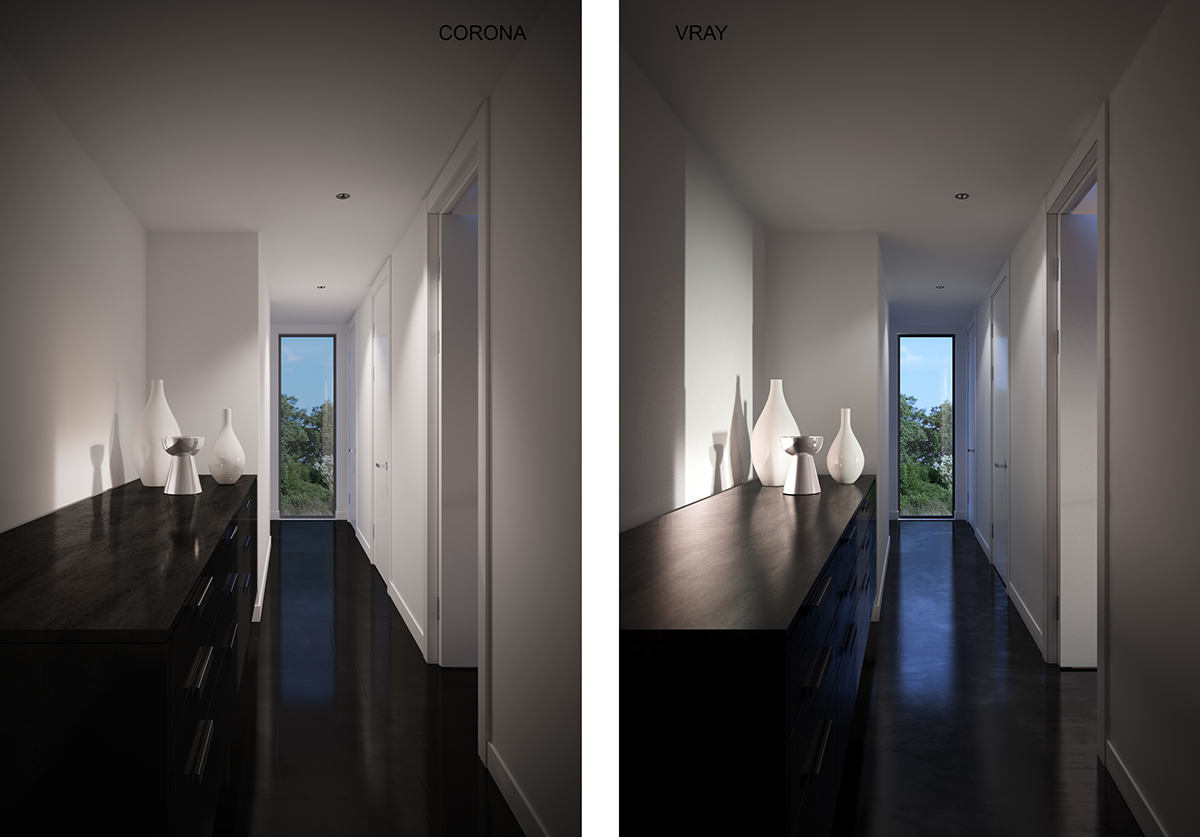 corridor couloir Habitation housing corona vray