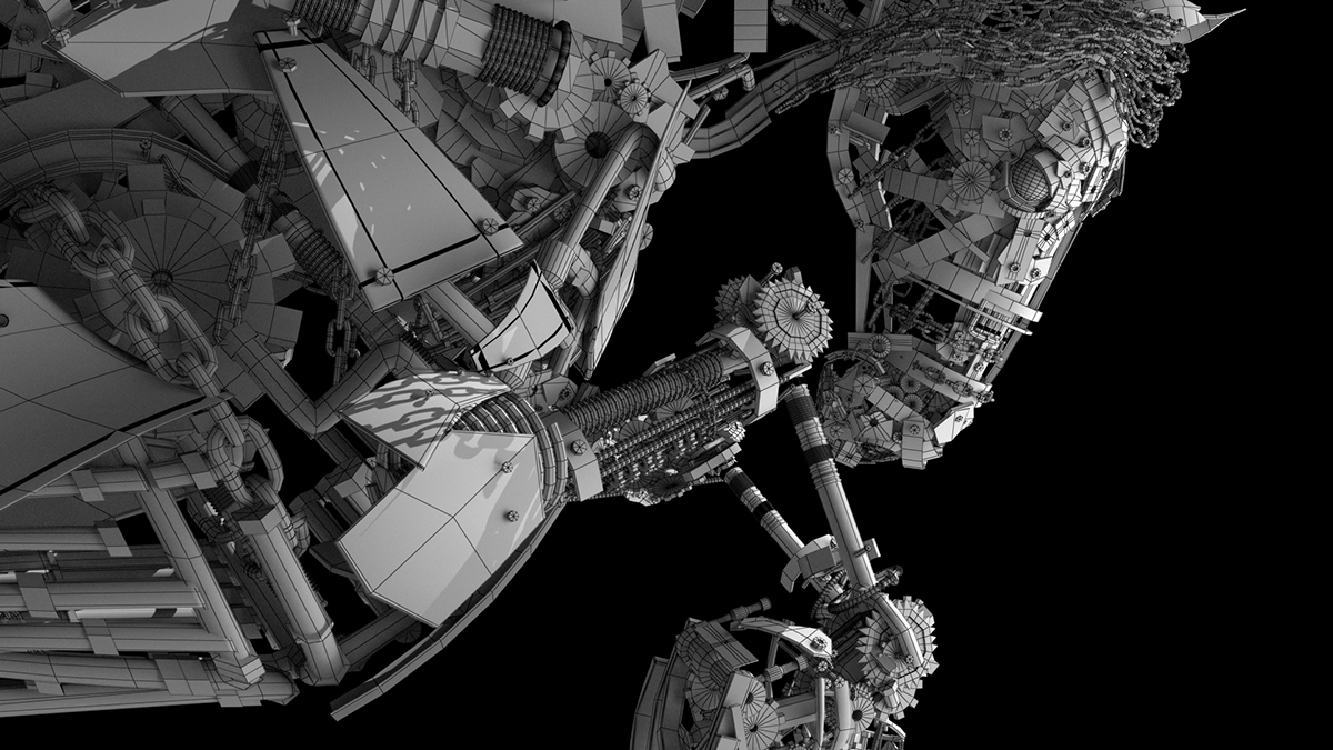 CG horse mechanical modelling texturing animation  Maya vray