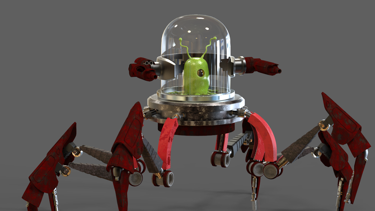 alien robot animacion personaje