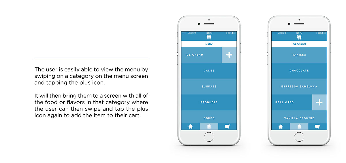 The Blue Pig ice cream logo concept user Interface app Website digital Rebrand redesign