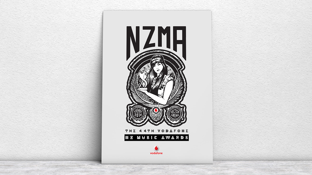 NZMA poster YOOBEE Mockup new zealand music Awards