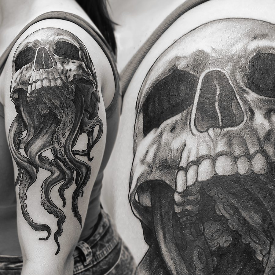 tattoo skull tentacle polvo caveira Tatuagem