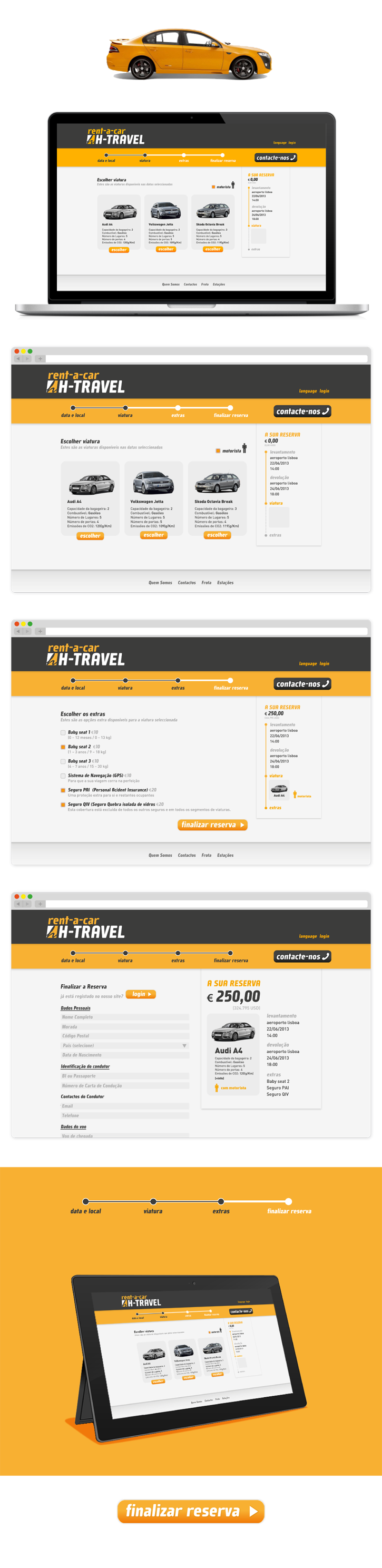 Webdesign rent-a-car car Travel Web iPad mac