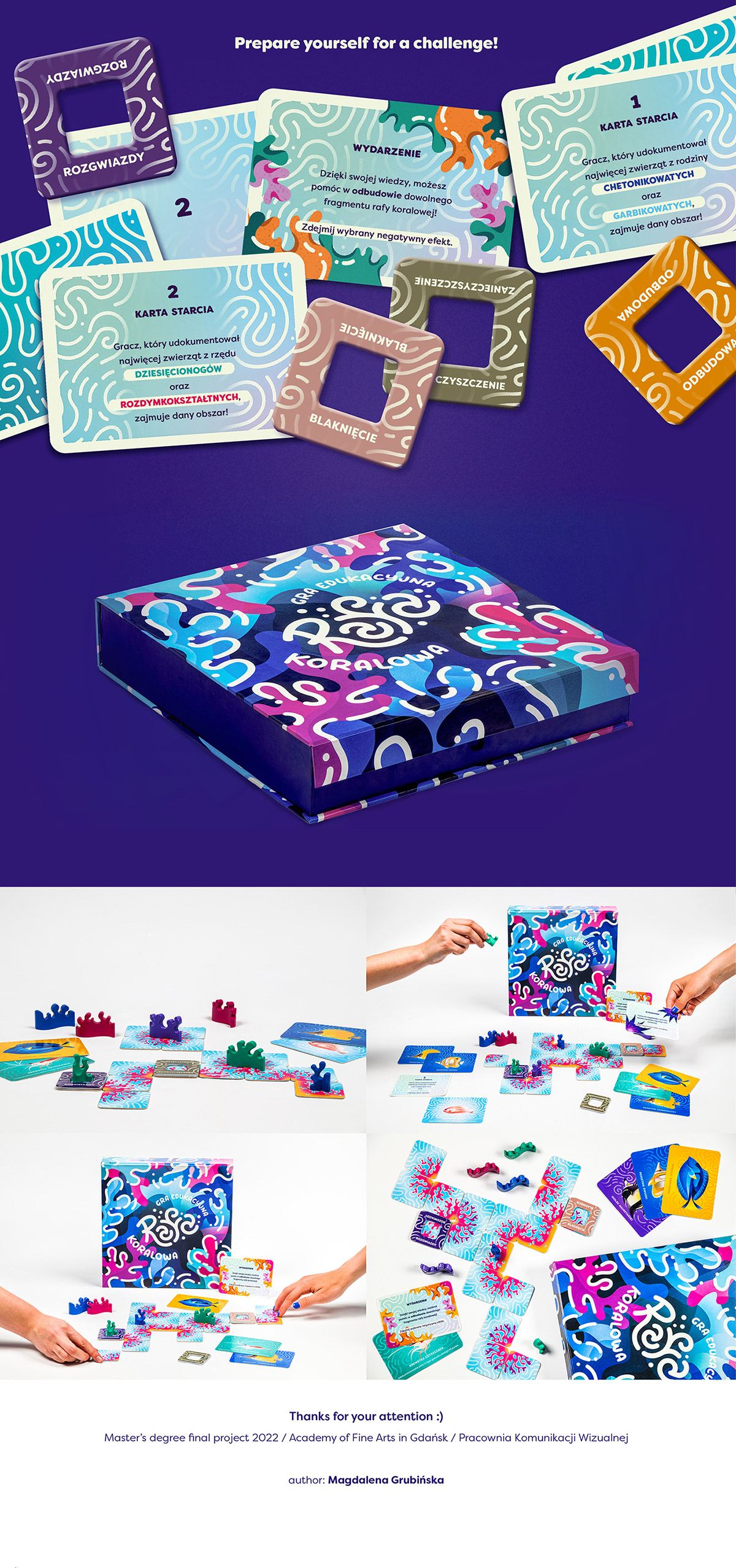 board game card design coral coral reef dory Game Art game design  Nemo tiles underwater