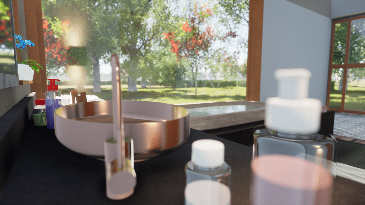 3D 3D model 3d render architecture archviz bathroom interior design  Render SketchUP twinmotion