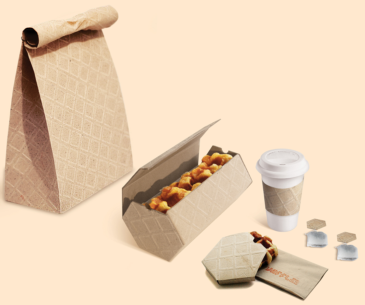 waffle shop waffle embossing package brand less ink waffled organic waffle waffle packaging london college of communication