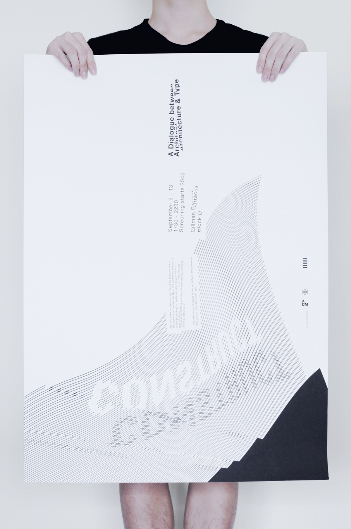 Exhibition  poster brochure White minimalist reflections Keppel construct information folds interesting deconstructed print contemporary collaterals