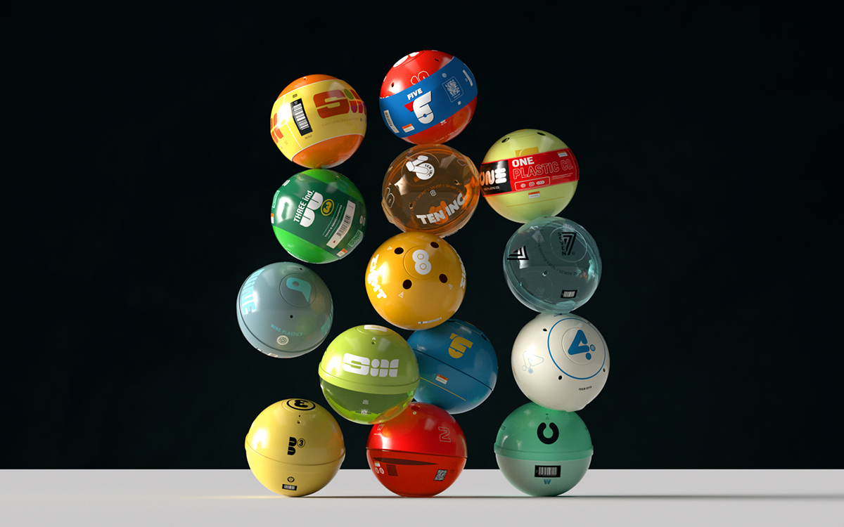 japan balls spheres capsules plastic logos logotypes c4d bao toys