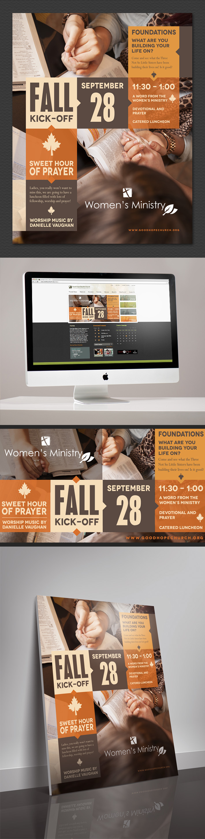 prayer poster women Ministry Fall orange Display Graphics Layout design Illustrator