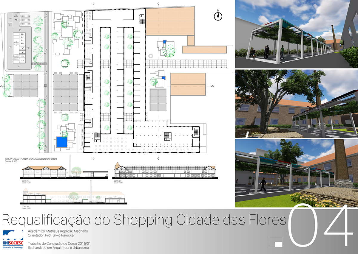 TCC mall architecture University Landscape design Work  restauro Shopping joinville santacatarina sc
