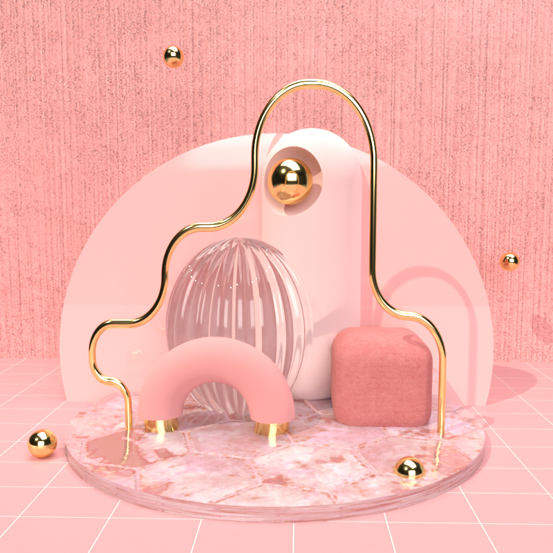 3D ILLUSTRATION  set design  Render aesthetic pink cinema4d graphicdesign visualart