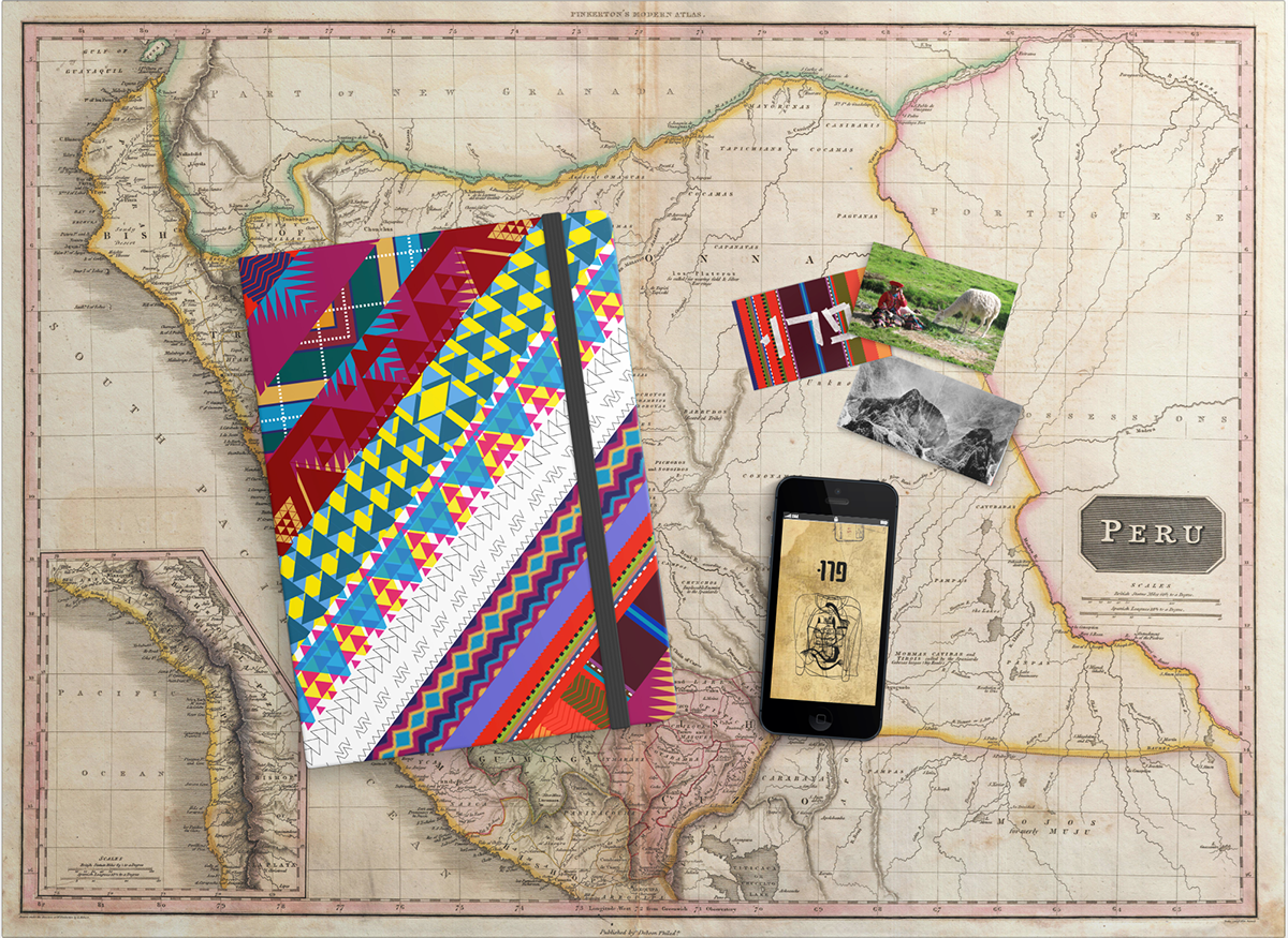 peru South America journey journal Diary catalog pattern explorer Travel backpack map Booklet sketchbook notebook
