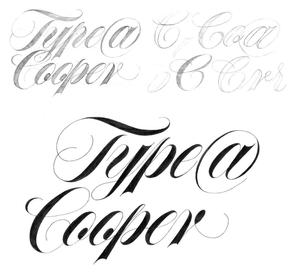 lettering letter copperplate Type@Cooper spencerian roundhand vector Robofont   swash Swashes